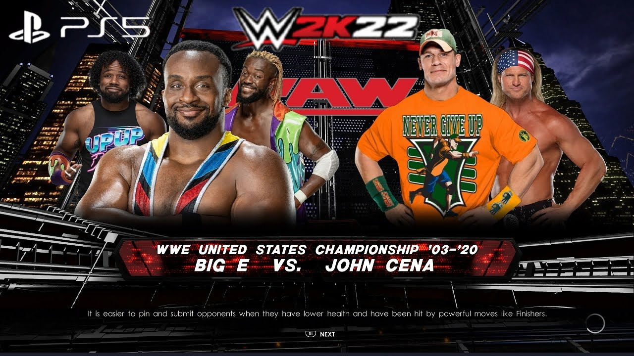 WWE 2K22 (PS5) - JOHN CENA vs BIG E GAMEPLAY | UNITED STATES TITLE MATCH: RAW, OCTOBER 5, 2015