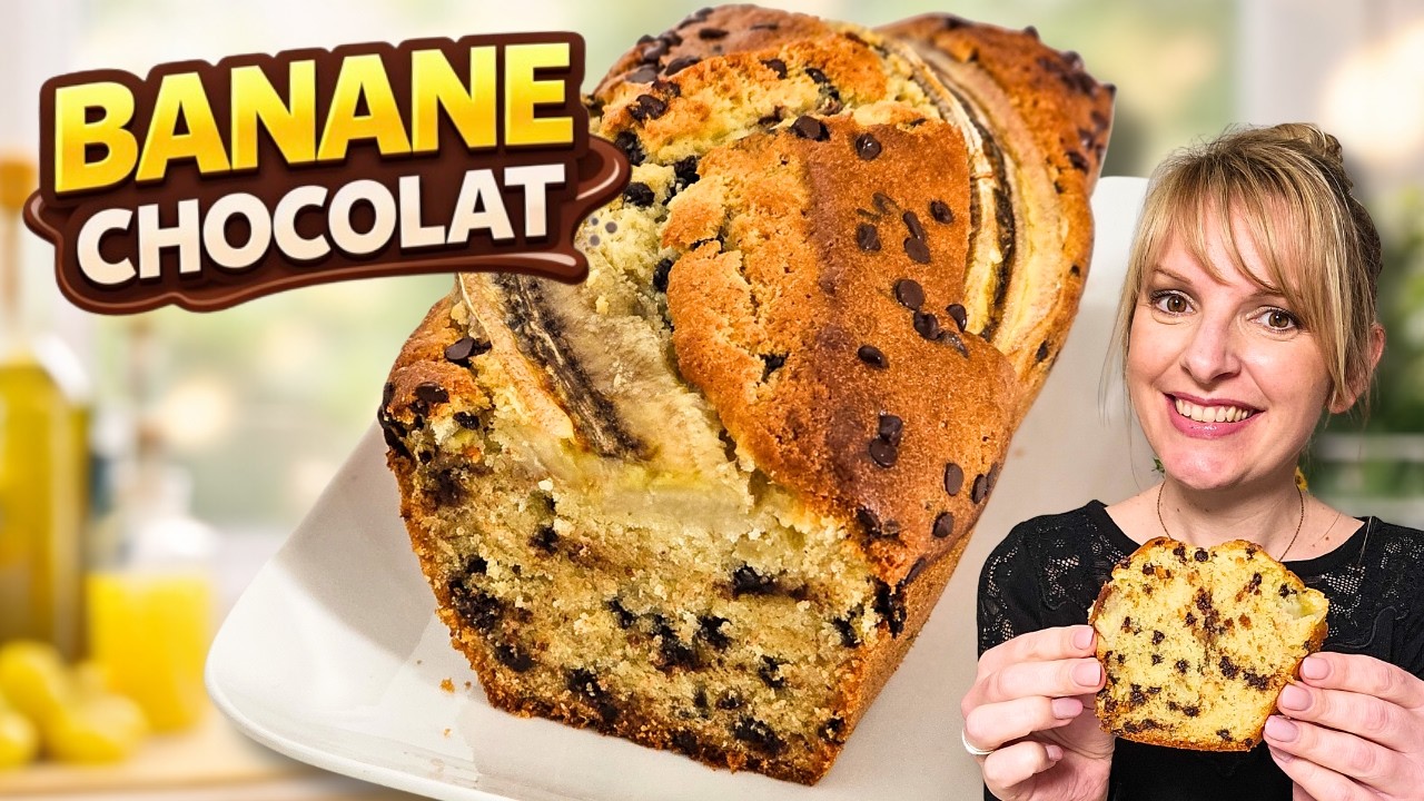 Cake Banane Chocolat parfait pour utiliser des bananes mûres 🍌