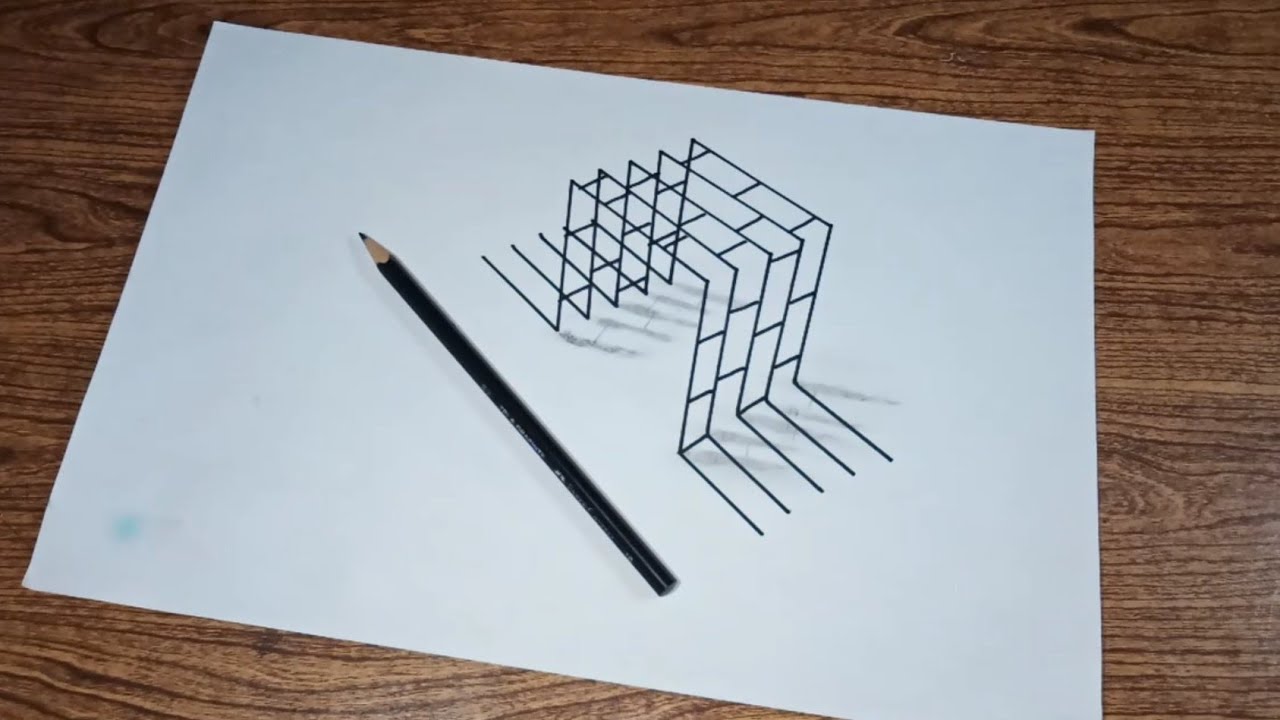 Learn how to draw 3d on paper for beginners (part 10) - simple drawing tutorial