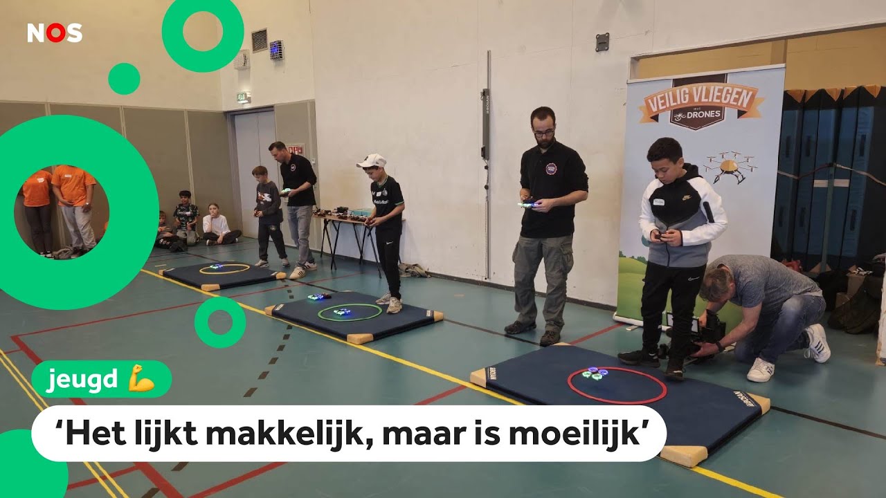 Kinderen racen tegen elkaar met drones