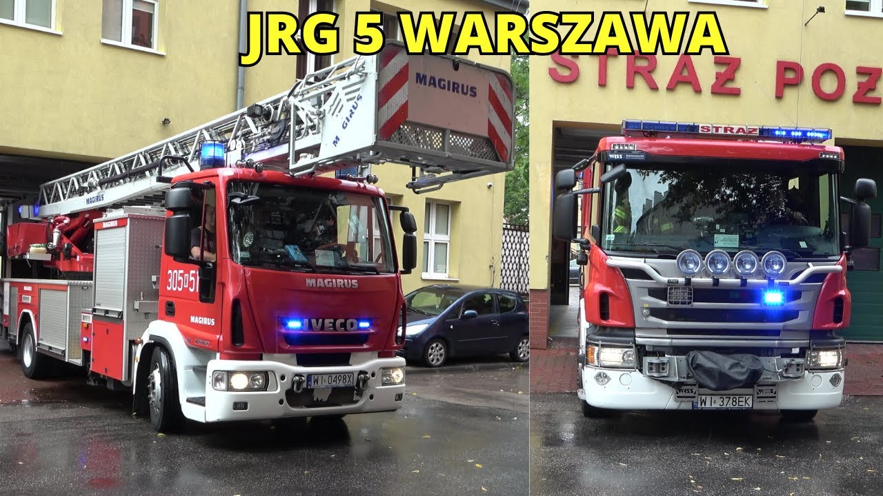 Wyjazd Alarmowy 2 zastępów SD-31 i GBA z JRG 5 Warszawa do dwóch różnych zdarzeń!