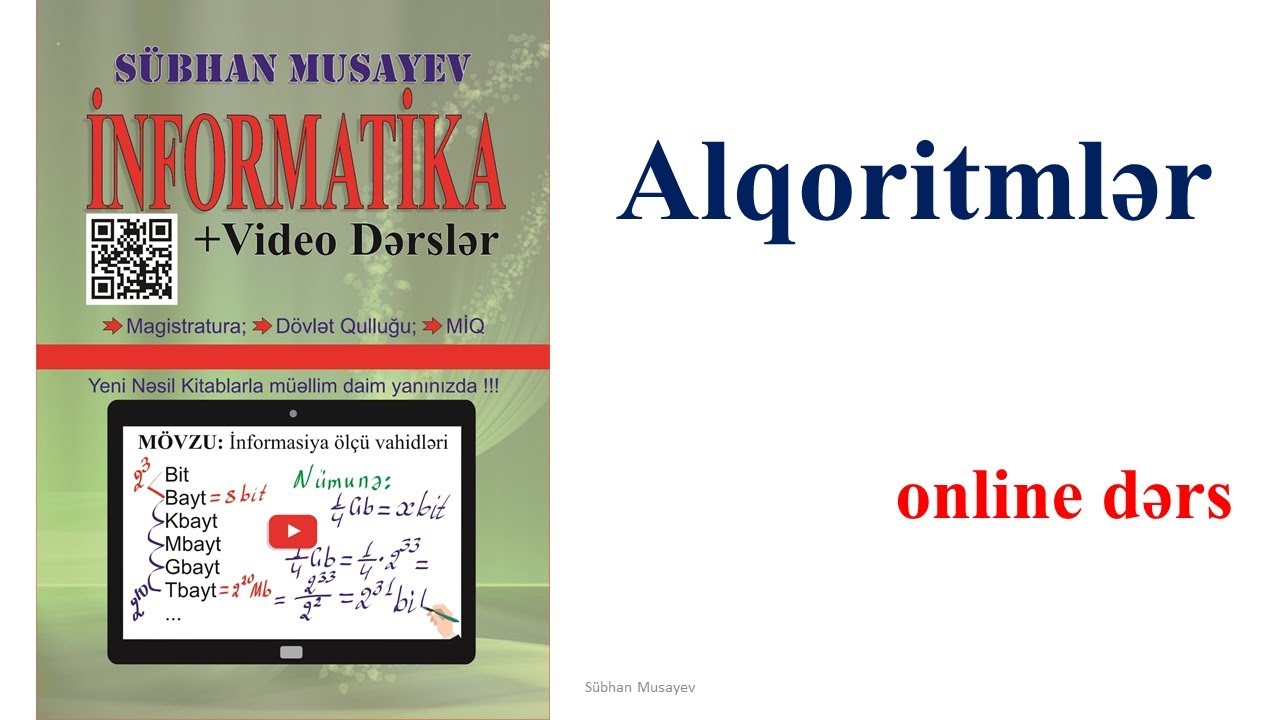ALQORİTMLƏR | MİQ və Sertifikasiya üçün online dərs