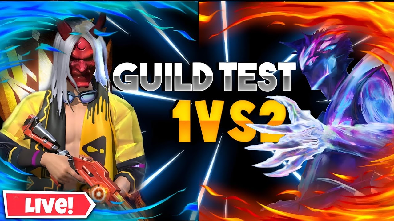🔴[Live]🤩1vs2 Hardest Guild Test😮&zwj;💨-Garena Free Fire !!🤩