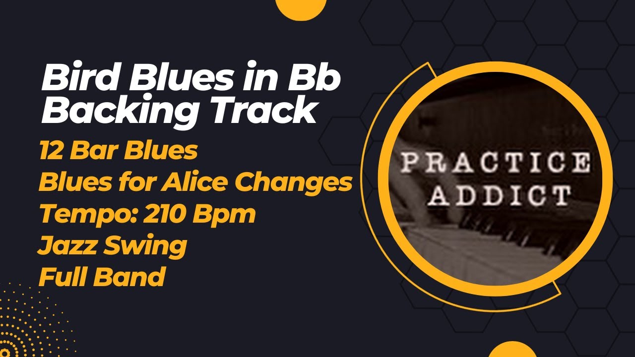 Bird Blues in Bb Backing Track (Full Band), Swing, 210 bpm