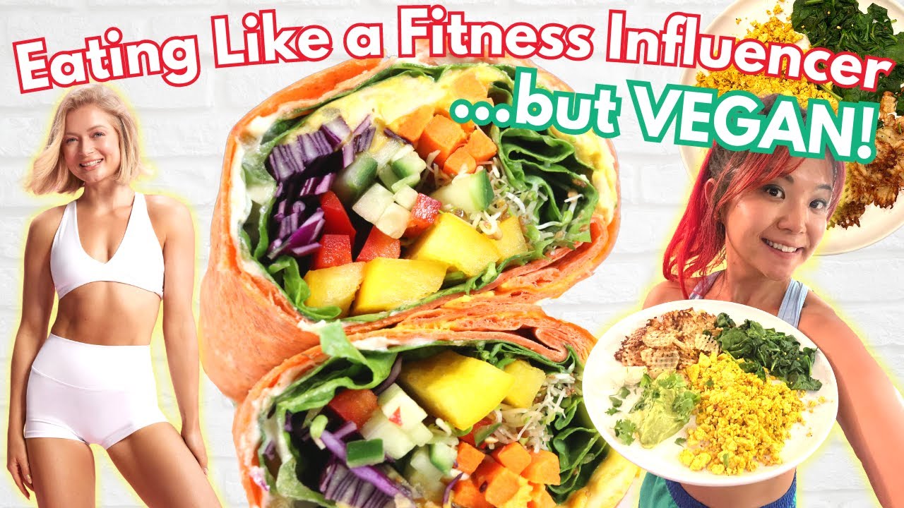 I Ate Like a Fitness Influencer For a Day but VEGAN! (Eating Like Growingannanas)