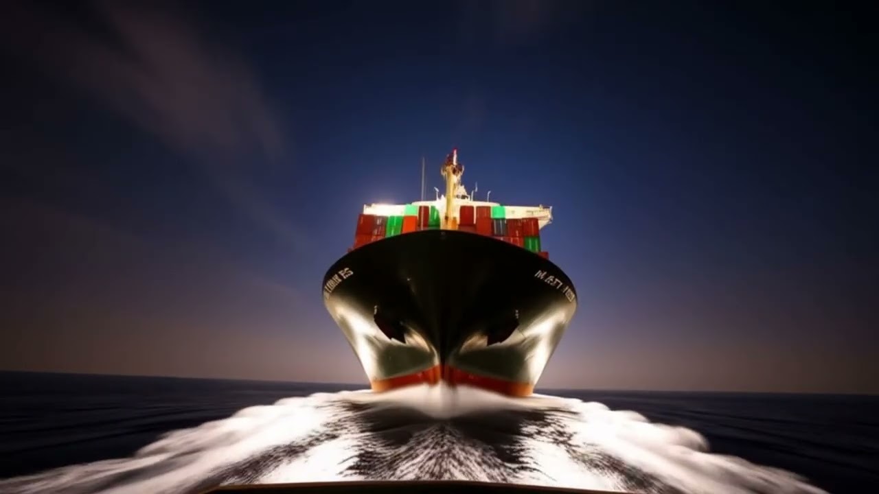 Night on the Cargo Ship 🌌 | Soothing Marine Sounds for Sleep