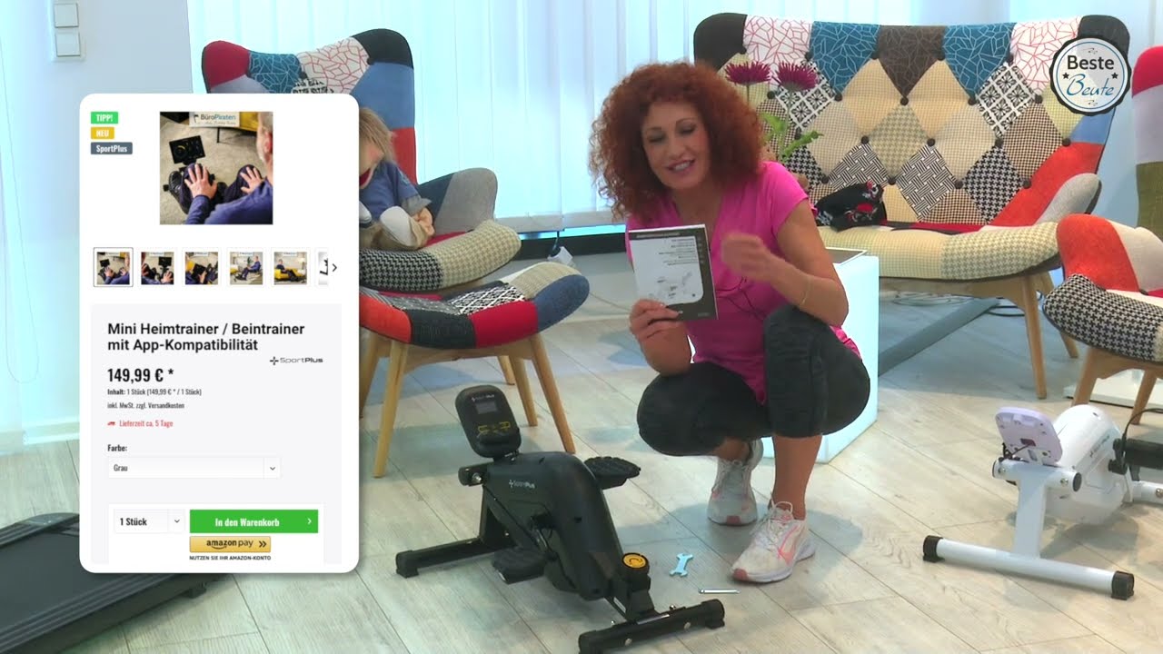 B&uuml;ropiraten&reg; TV mit SportPlus - Heimtrainer f&uuml;r das Homeoffice mit App