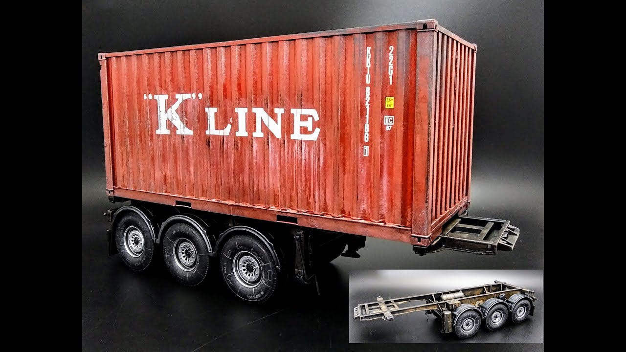 20 Foot Container Trailer Intermodal 1/24 Scale Model Kit Build How To Decals Weather Rust Fade