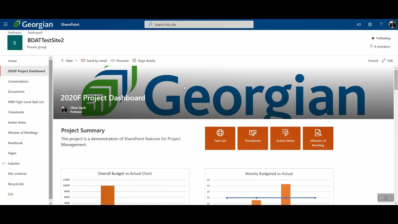 SharePoint for Project Management Part 4.2 - Reporting - Project Dashboard Page