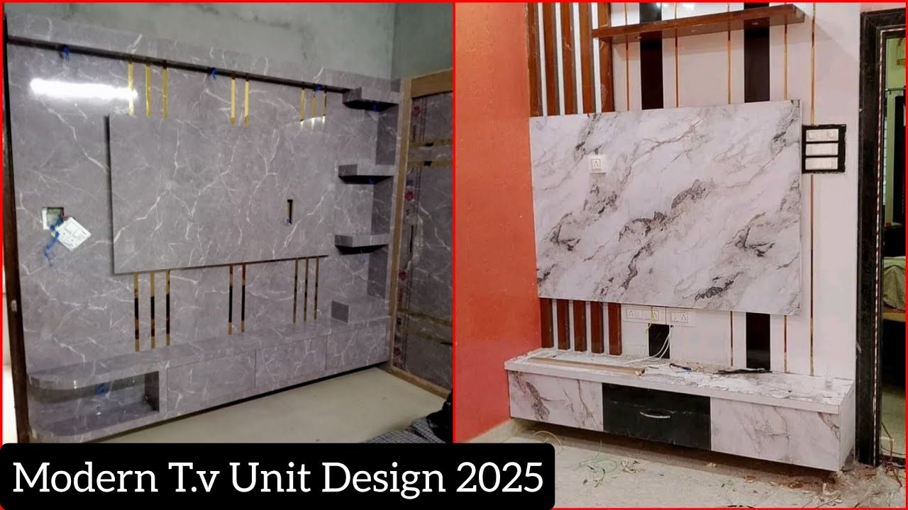 Best Marble Pattern 🔥Glossy Mica Tv 😍Unit Design || Modern Tv Cabinet Design 2025