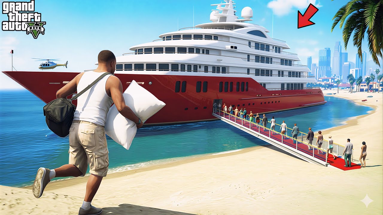 Franklin's First Experince In The Most Luxurious Cruise Ship Ever in GTA 5 !