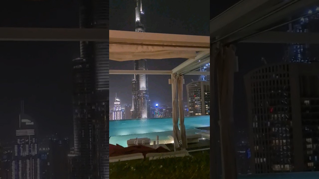 Address Sky View Hotel amazing Infinity Pool 4K 60fps #dubai #holiday #travel #dubailife #luxury