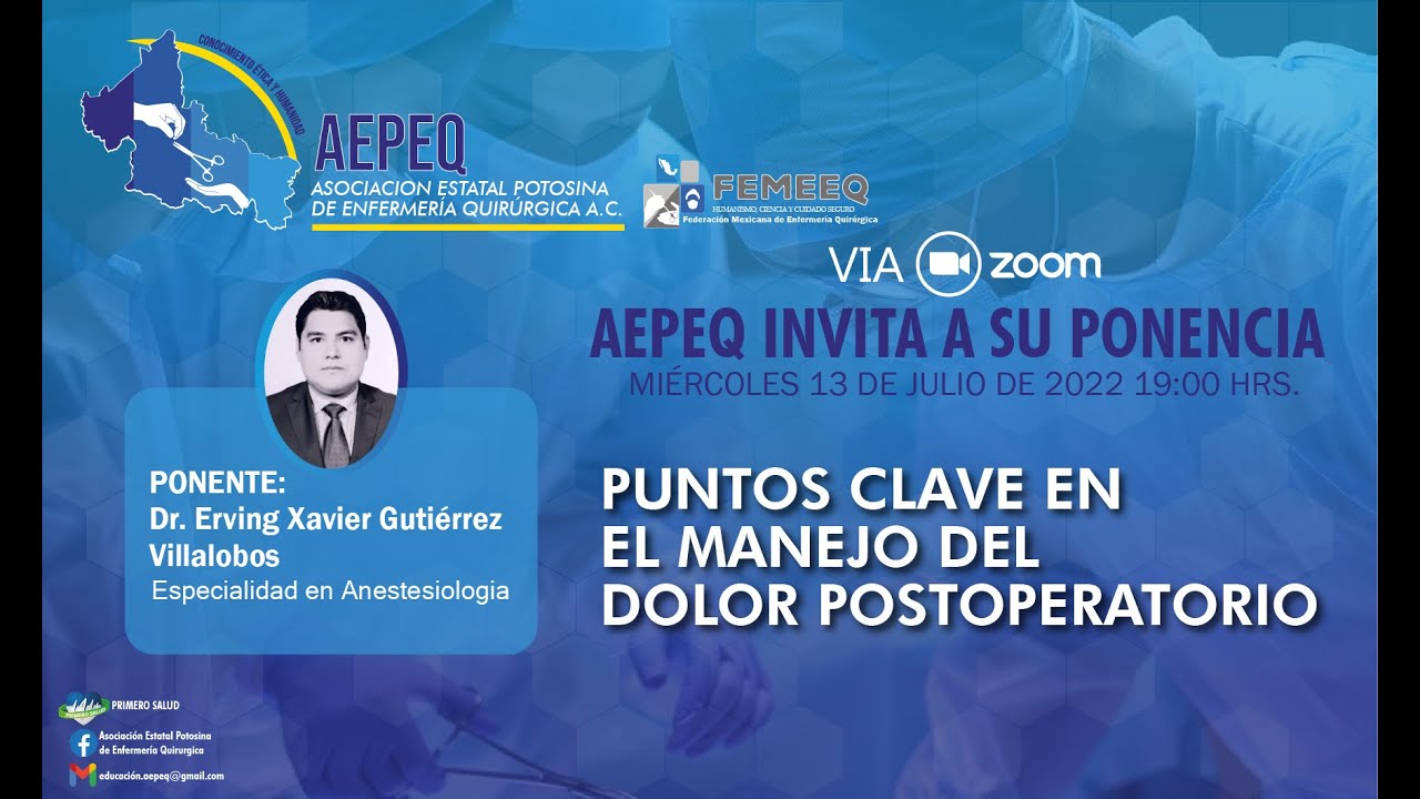 PUNTOS CLAVE EN EL MANEJO DEL DOLOR POSTOPERATORIO