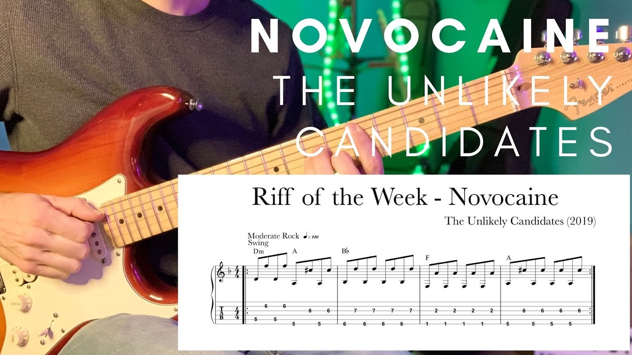 HOW TO PLAY NOVOCAINE by The Unlikely Candidates (TAB included)