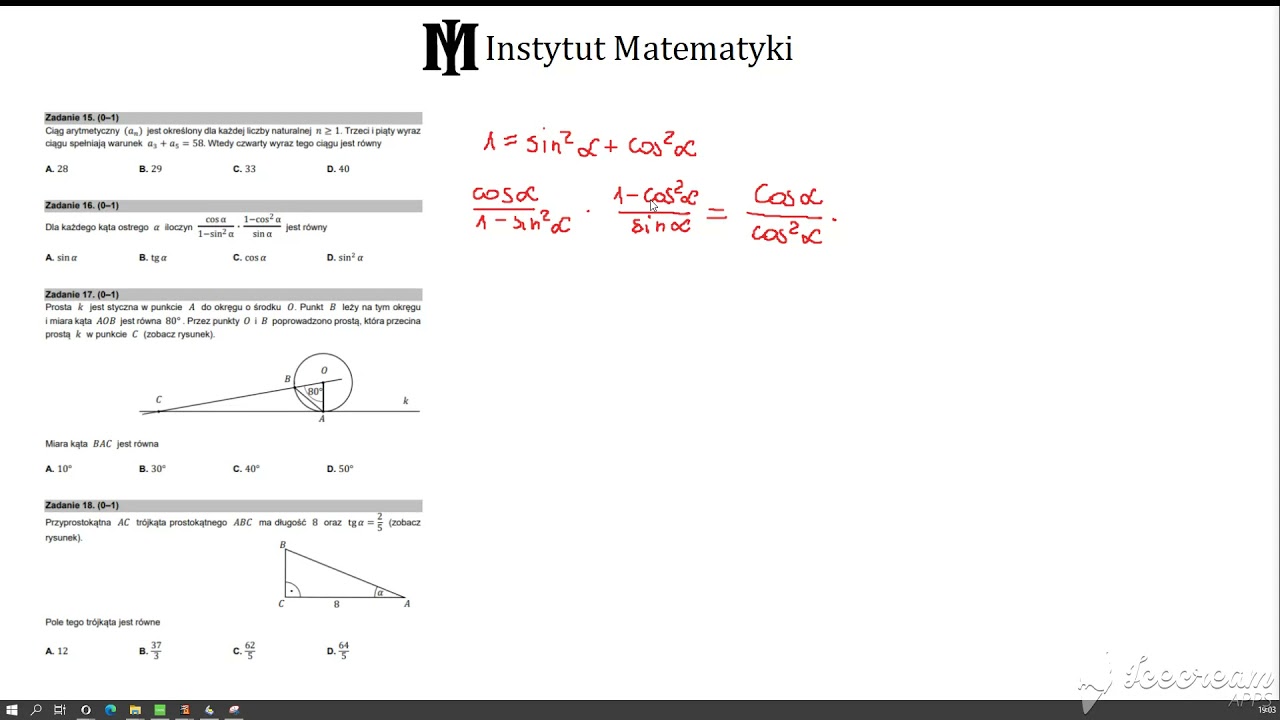 Zadanie 16 - Matura Podstawowa z Matematyki maj - 2021