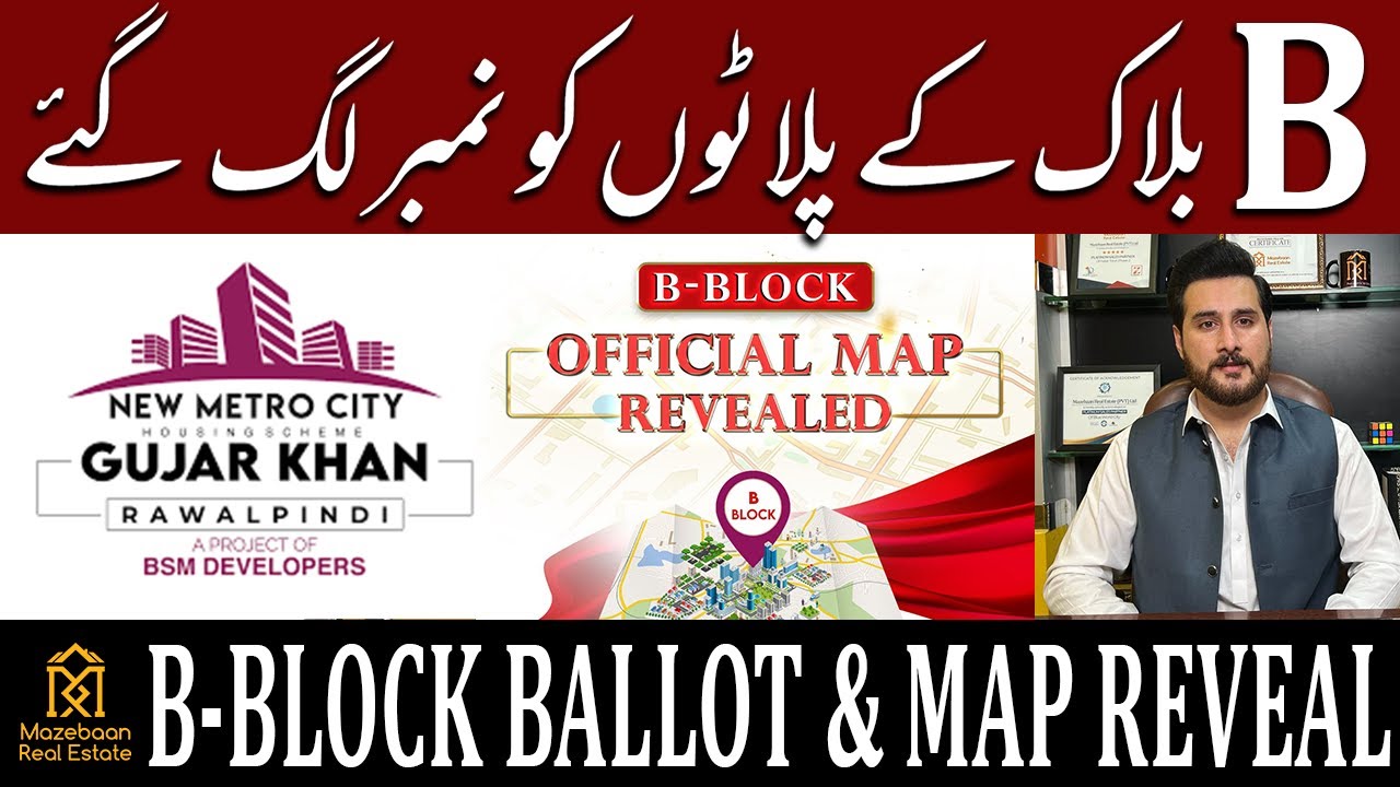 B-Block Plot Numbers | Detailed Map Reveal | New Metro City Gujar Khan | Mazebaan Real Estate