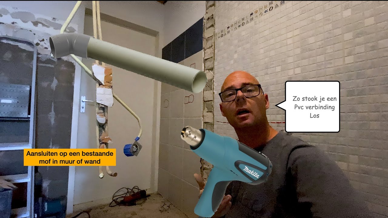 Het losbranden van een bestaande afvoer 40 mm pvc