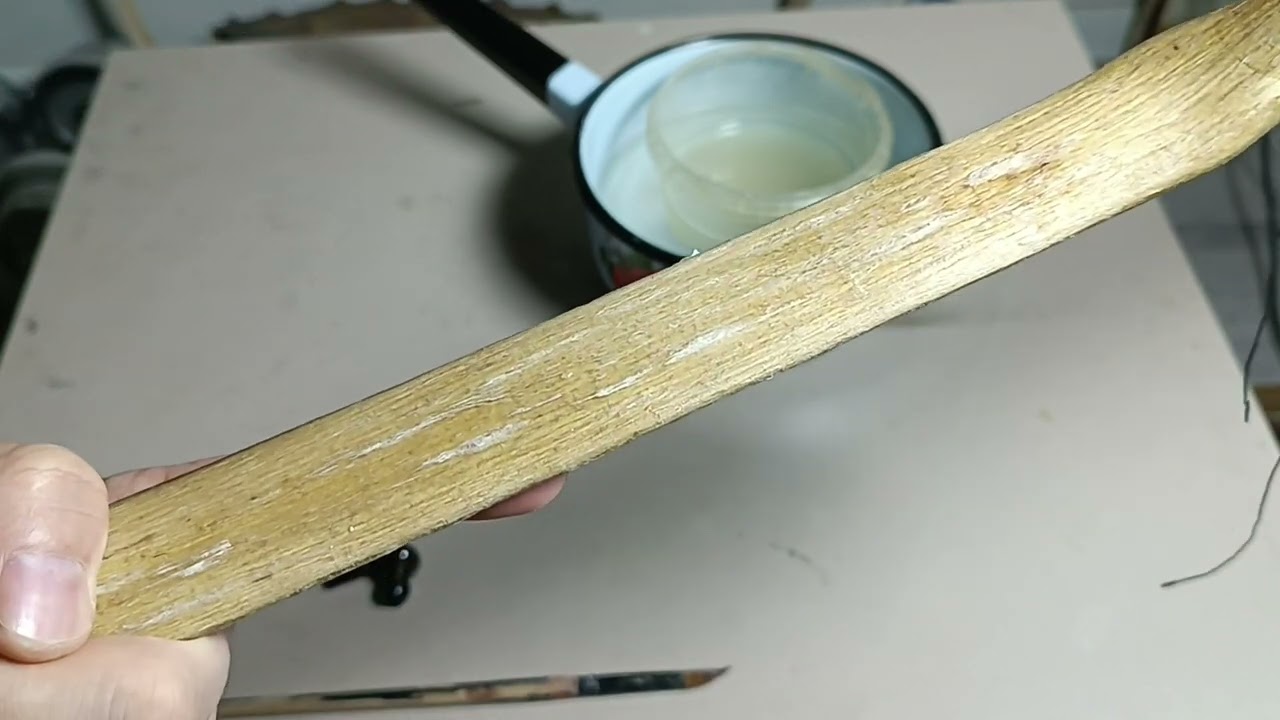 Состояние сухожильного слоя через день после наклейки #bowmaking #yayyapimi #hornbowmaking