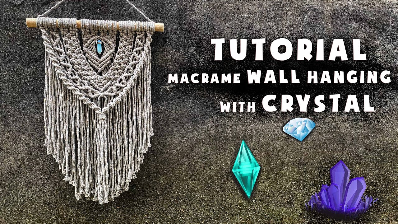 Boho Macrame Wall Hanging with 💎CRYSTAL💎