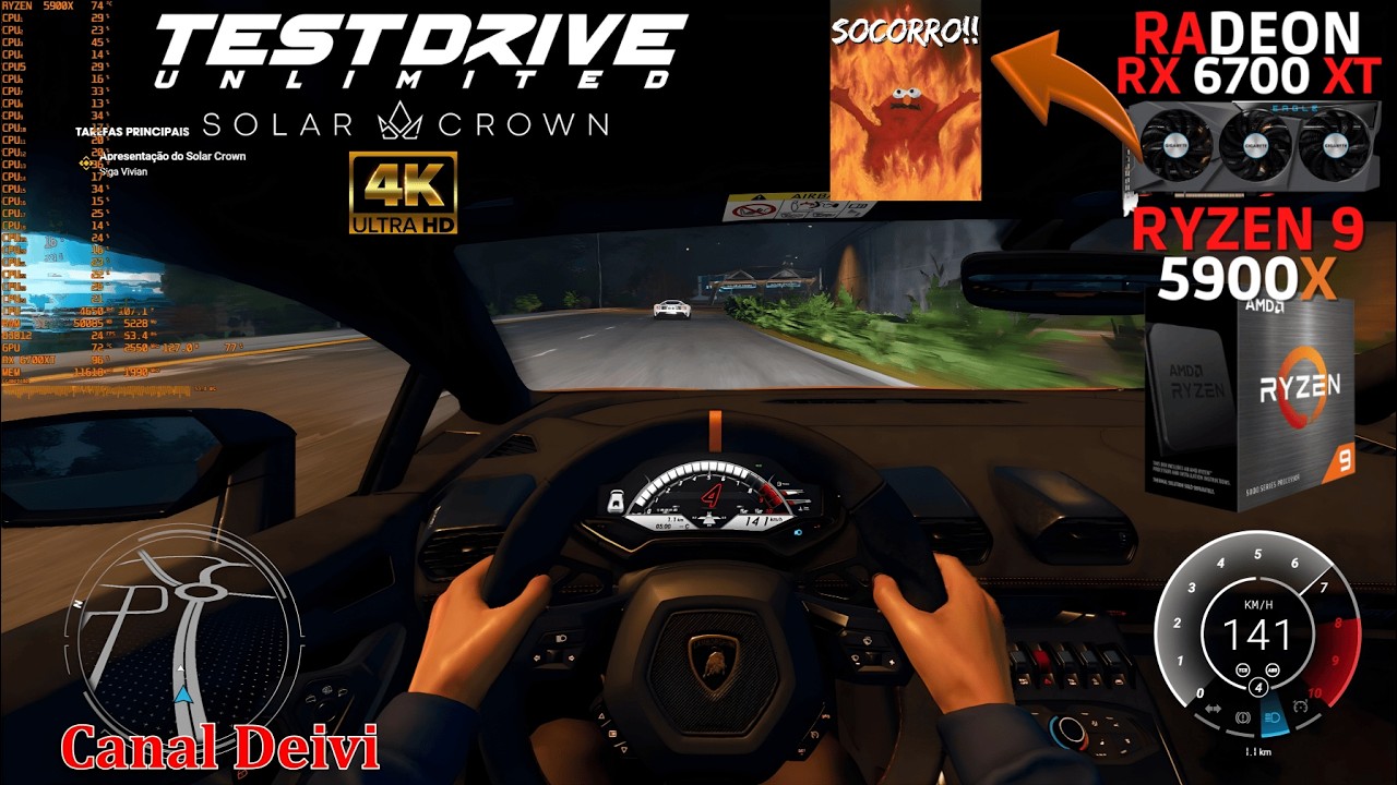 Test Drive Unlimited Solar Crown 4K RX 6700 XT + Ryzen 9 5900X + 96GB RAM Teste/Gameplay