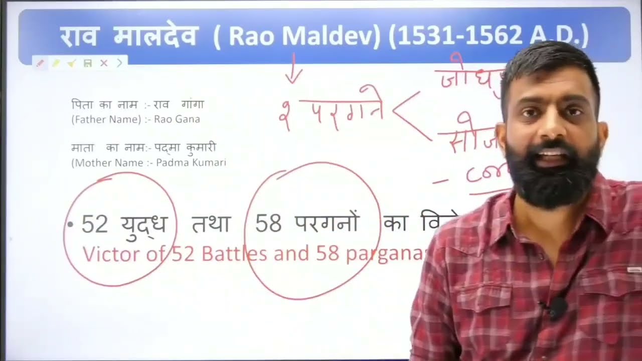 जोधपुर का प्रतापी शासक राव मालदेव  by rajveer sir राव मालदेव v/s शेरशाह सूरी (गिरि सुमेल का युद्ध)