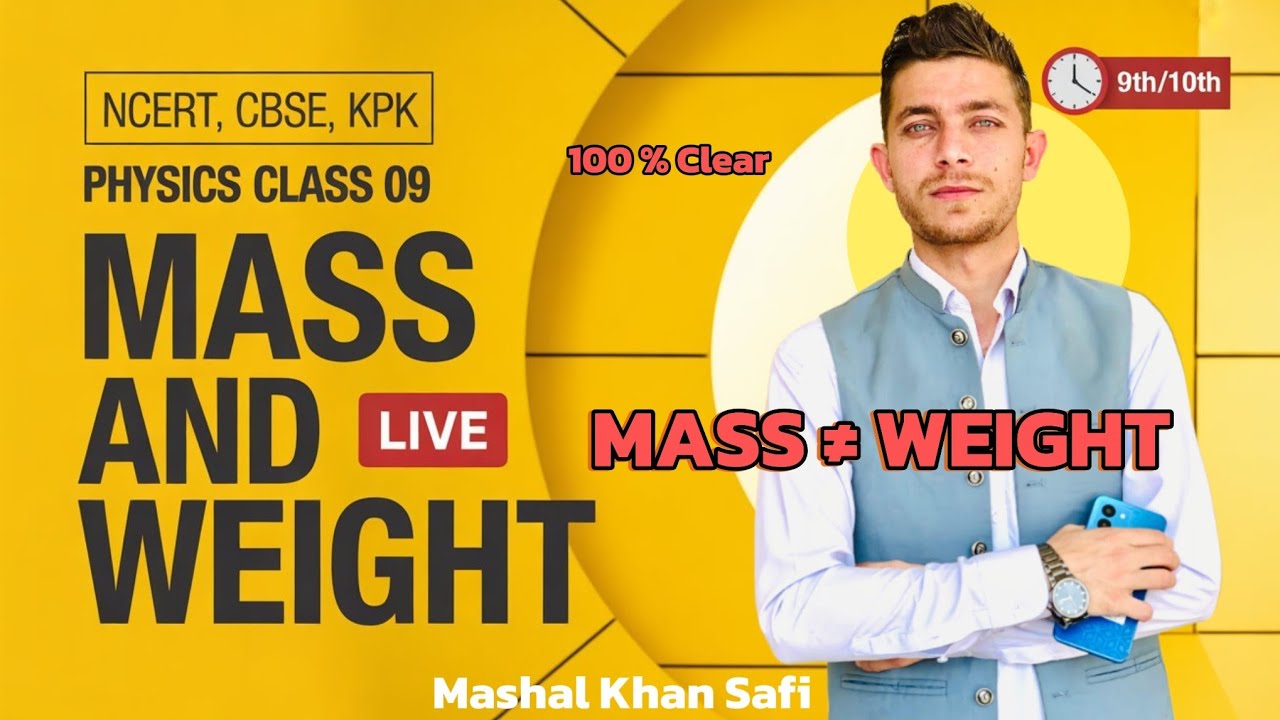 Mass and Weight Explained | Class 8 and 9 Physics | Complete Notes with Definitions and Formula 