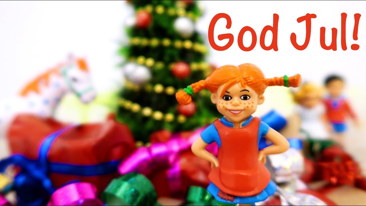 Pippi Långstrump pyntar julgranen 🎄 och öppnar roliga julklappar 🎁 Lek och lär barnprogram