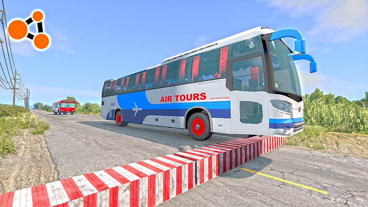 Bus vs Road Divider BeamNG.drive | Beamng Crashes TV