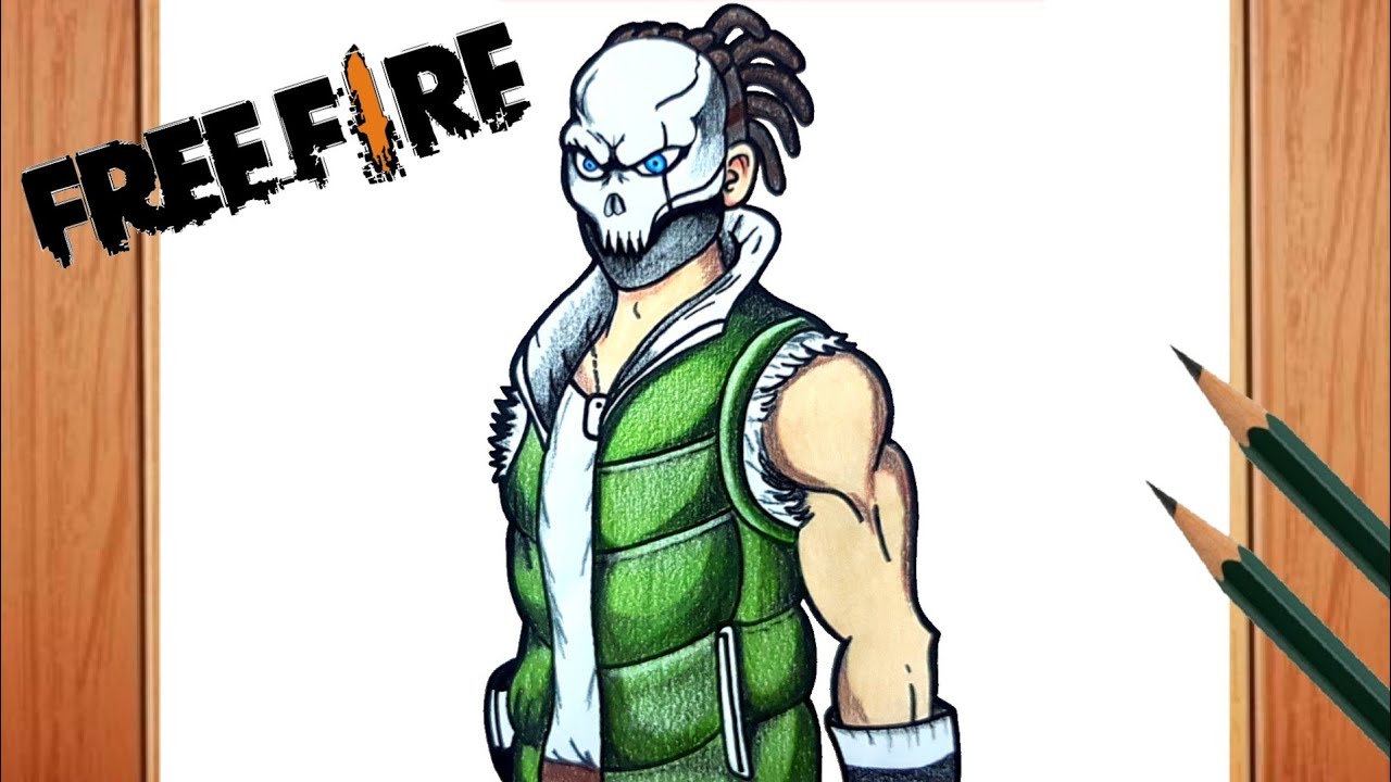COMO DIBUJAR MASCARA DE CAVALERA DE FREE FIRE   COMO DIBUJAR SKIN DE FREE FIRE