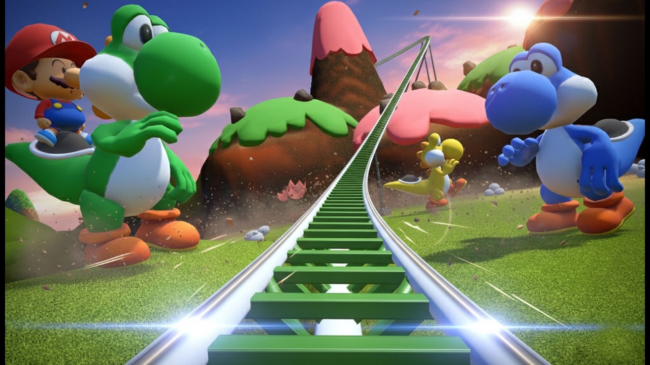 YOSHI'S Roller Coaster Ride Adventure! (POV, Front Seat)