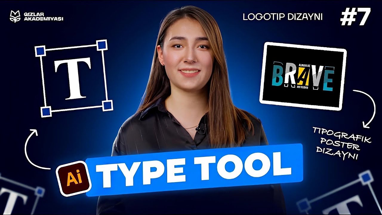 #7 Type tool. Poster tayyorlaymiz | Illustratorda logotip dizayni