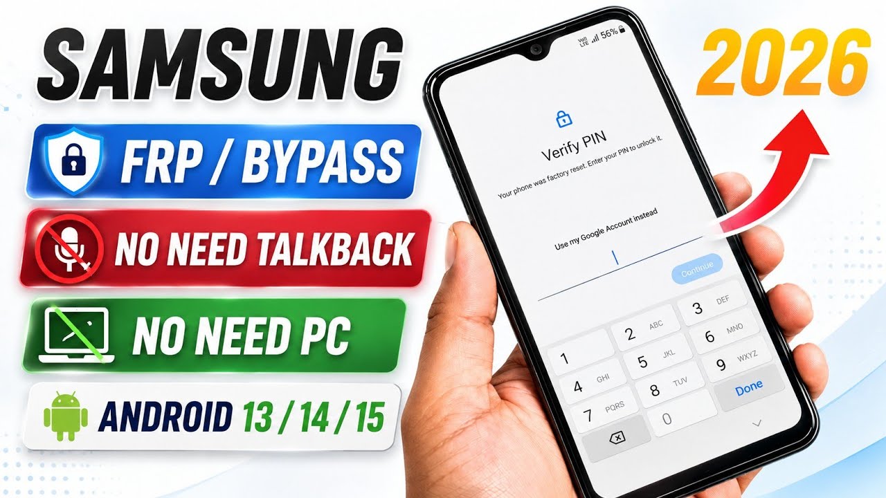 NEW METHOD 2026 || All Samsung FRP Bypass Android 14/15/16 || Without Talkback Without PC