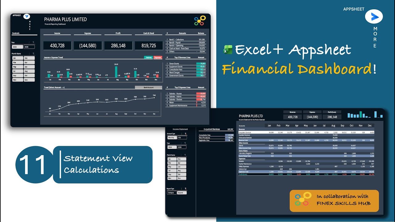 PART 11 : How to Build a Live Excel Financial Dashboard 📊 Connected to AppSheet 🔗