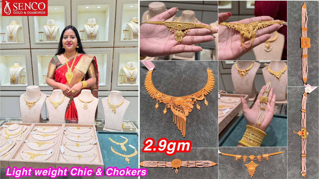 2.9gm😱very light weight gold chic / choker necklace designs | Pearl gold chokers | Necklaces ✨