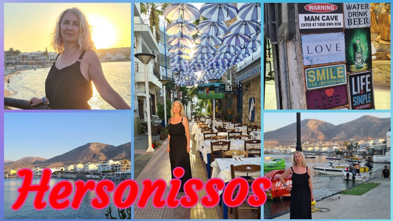 Hersonissos Kreta гуляем, магазины, набережная, закат, красота вокруг. Сколько стоит такси. Коктейли