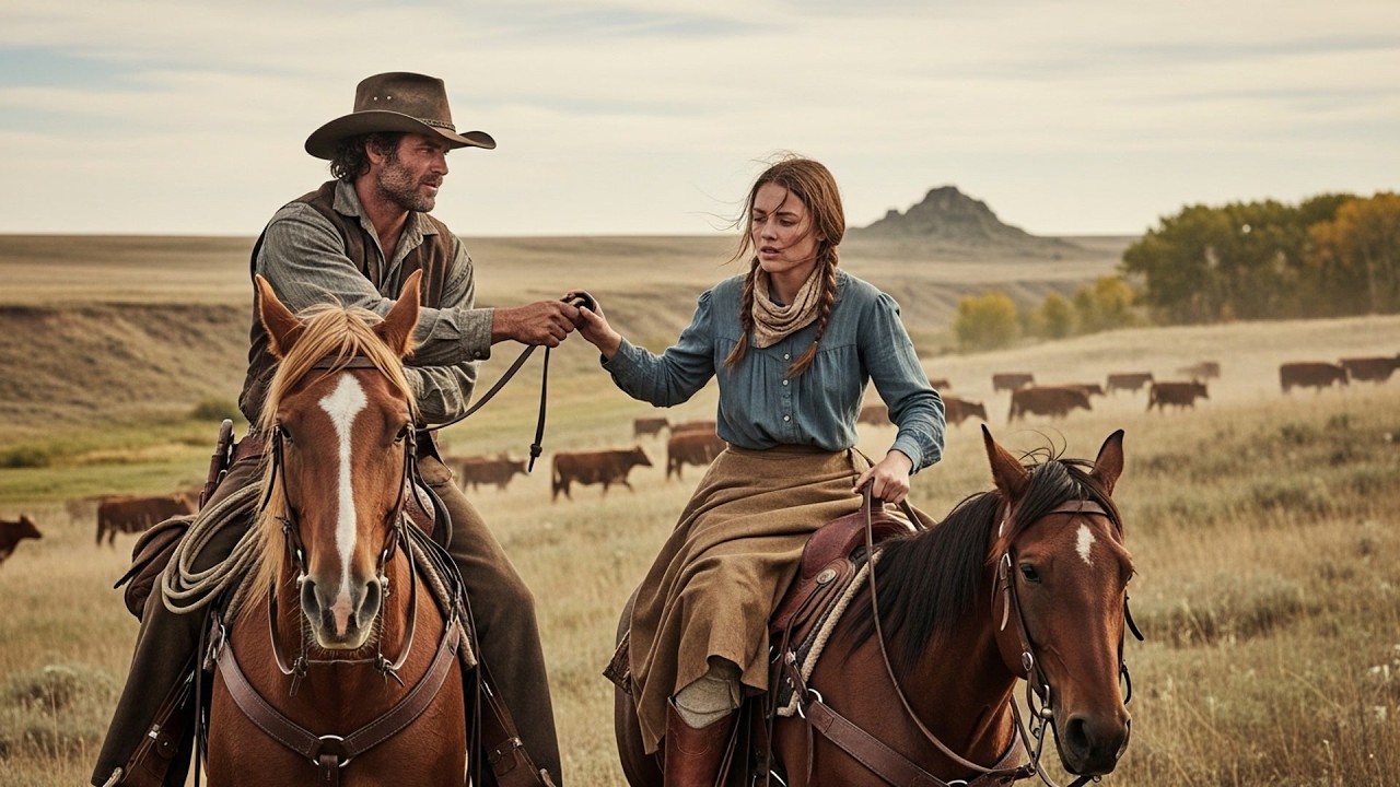 She Was Herding Cattle Alone With A Twisted Ankle, The Cowboy Rode Over And Took The Reins