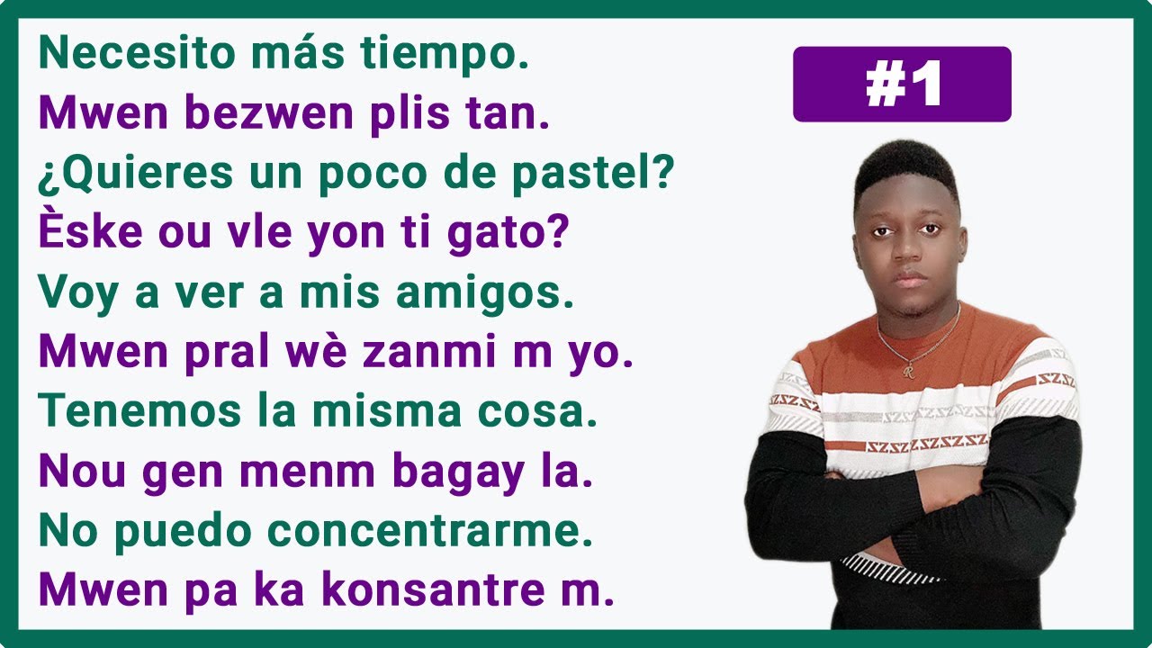 600 FRASES EN ESPAÑOL PARA PRINCIPIANTES [ #1 ] - APRENDER ESPAÑOL - CRIOLLO HAITIANO