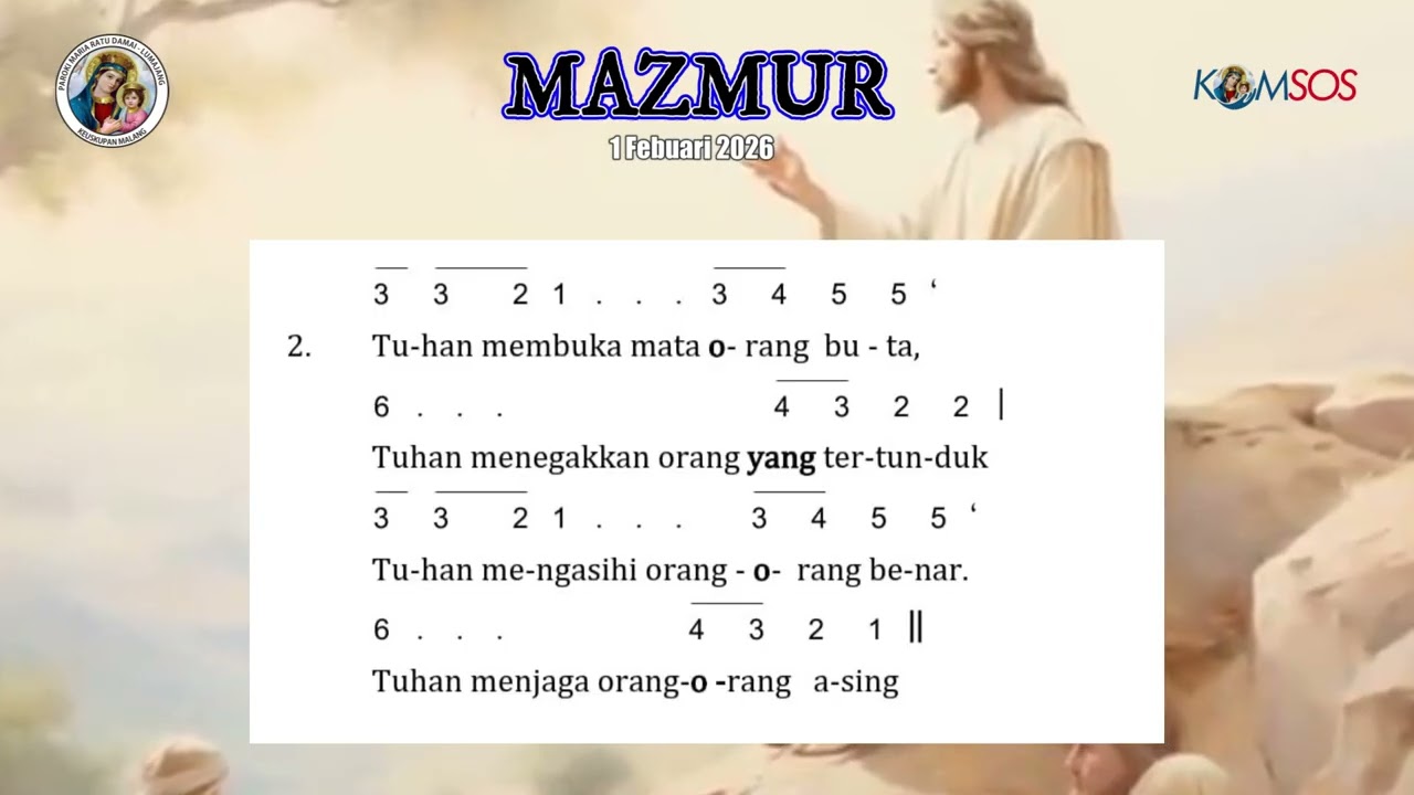 Mazmur Tanggapan & BPI, MINGGU BIASA IV (1 FEBUARI 2026) - Edisi Baru
