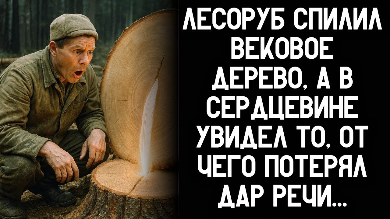 Лесоруб спилил вековое дерево, а в сердцевине увидел то, от чего потерял дар речи...