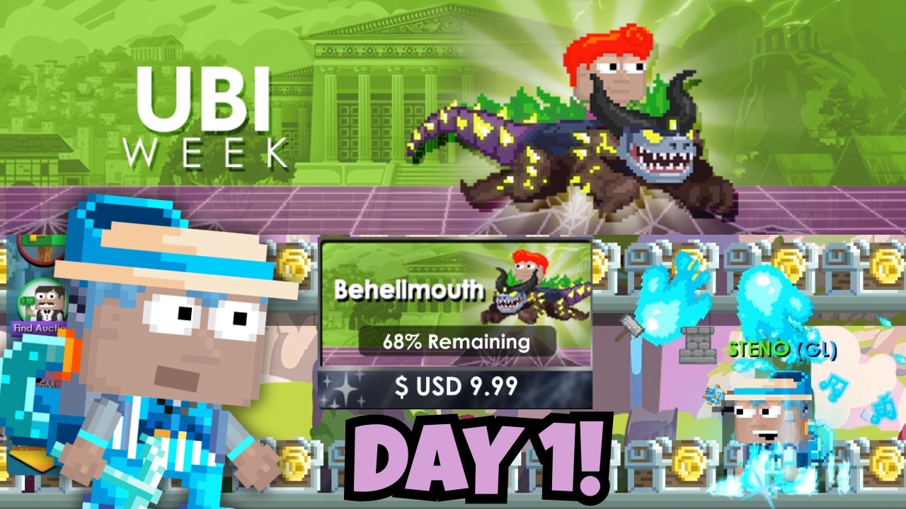 6 BGLS UBICRATE GACHA!! 🦈 НОВЫЙ БЕХЕЛЛМАУТ! | GrowTopia UbiWeek 2026