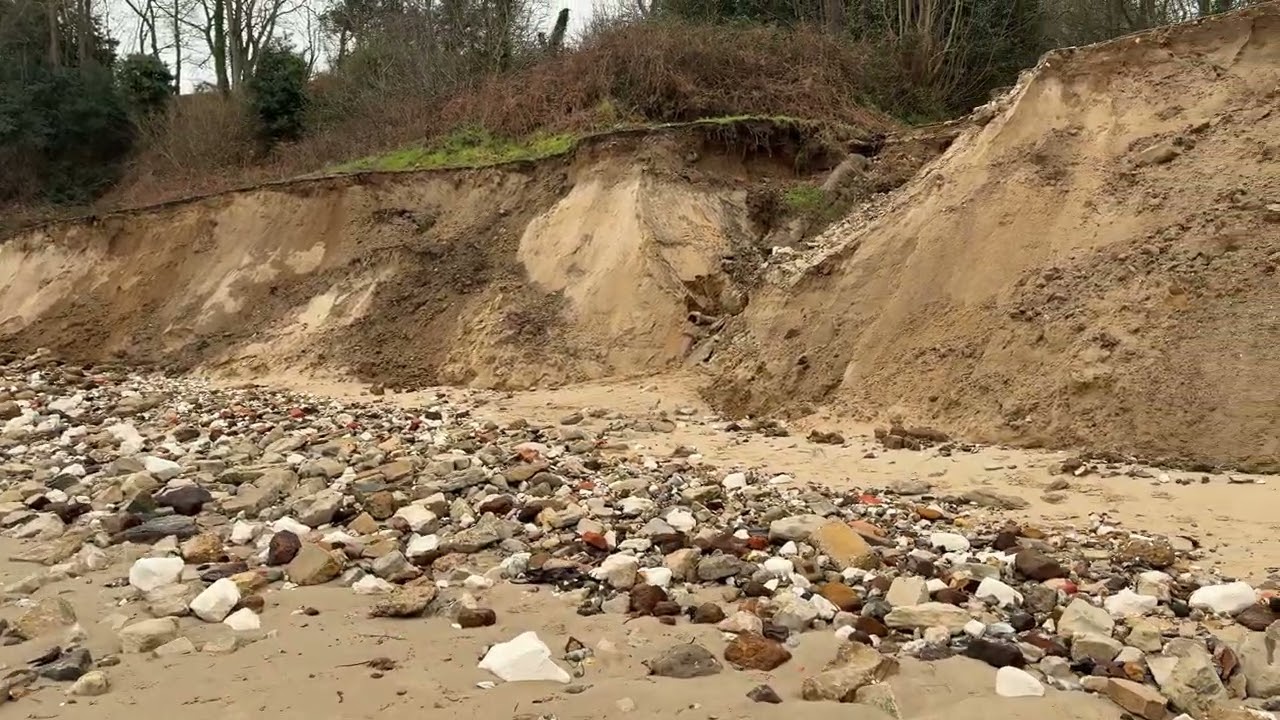 Middle Beach Studland Erosion After Storm Chandra 
