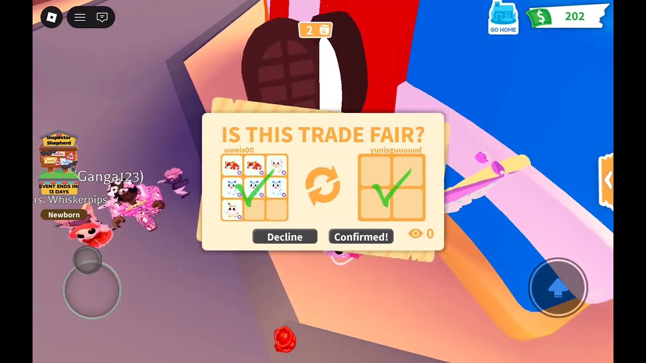 Gameplay adopt me!! And srry if I didn't blur the names cuz this is my first vid