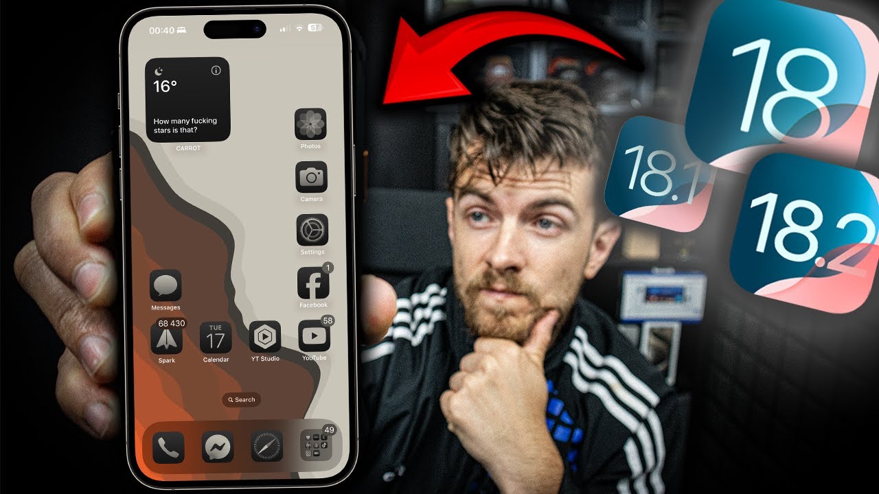 iOS 18.2.1 - NAJLEPSZE FUNKCJE ZMIANY TRIKI IKONY CENTRUM STEROWANIA! iOS 18 - 4 MIESIĄCE P&Oacute;ŹNIEJ