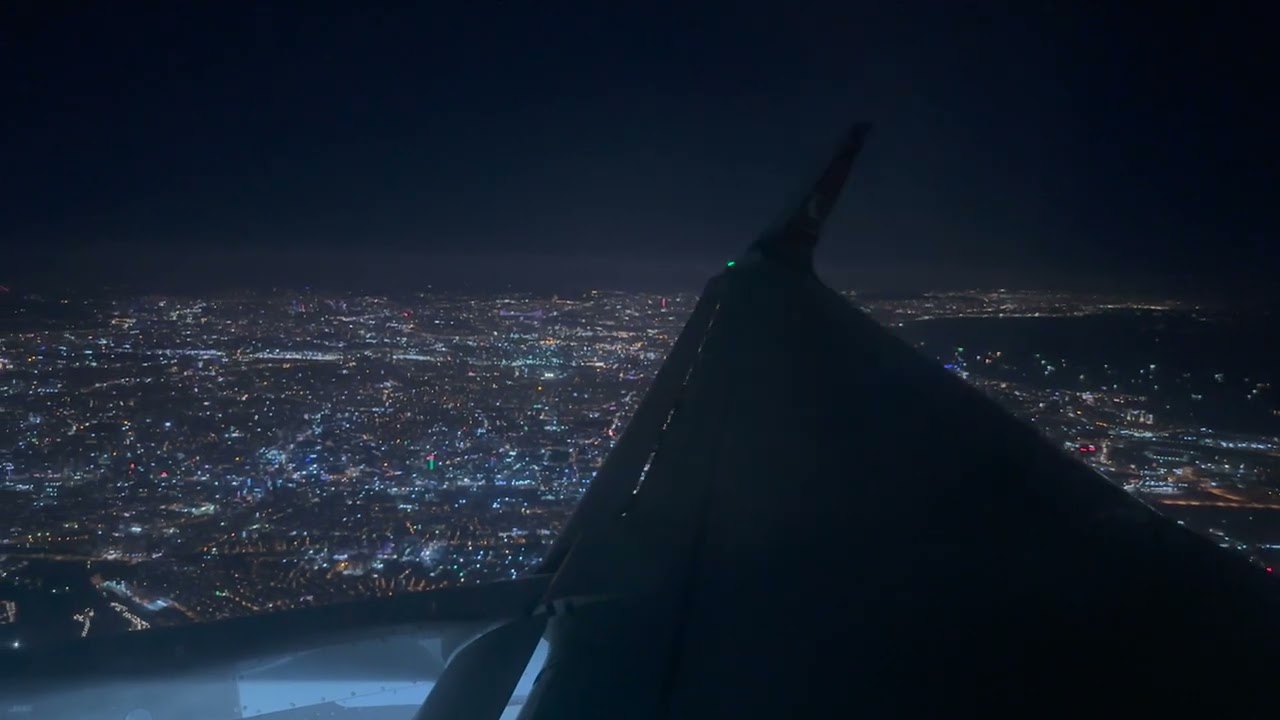 ! Istanbul At Night ! Approach Istanbul Airport Turkish Airlines Airbus 321-200 TK1556