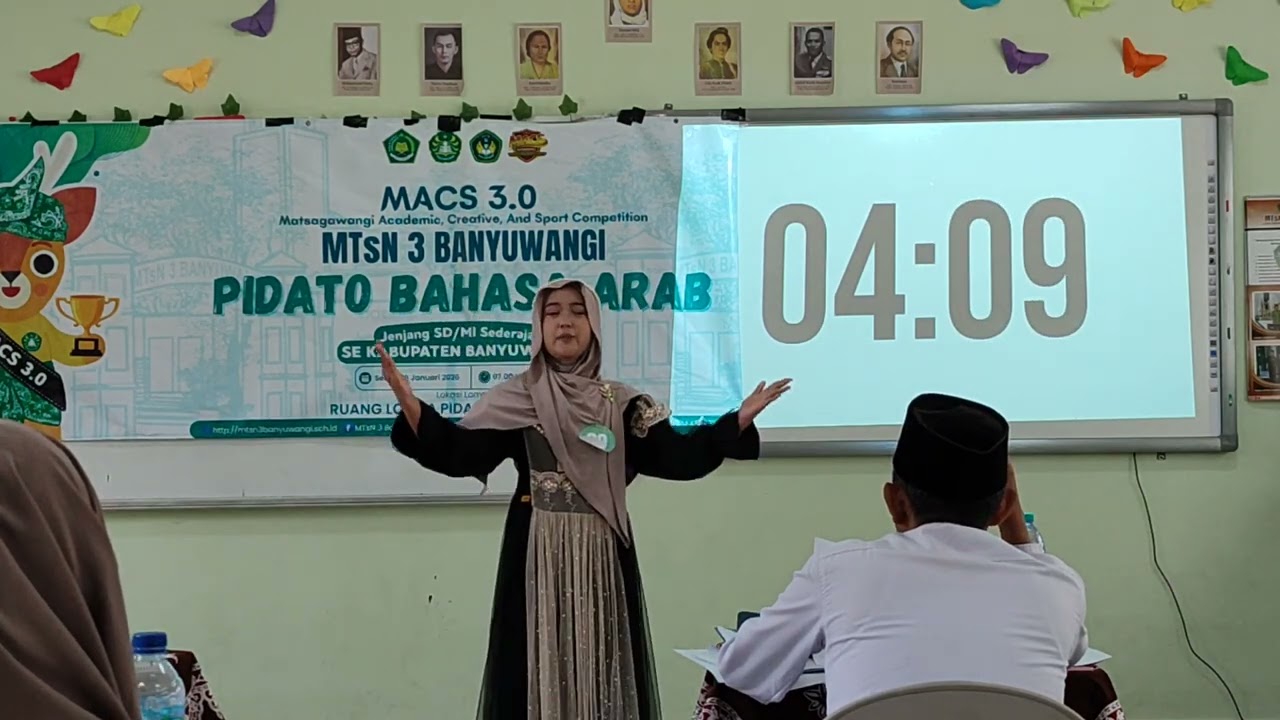 Juara 1 Lomba Pidato Bahasa Arab Tingkat Kabupaten di ajang MACS 3.0 Competition 
