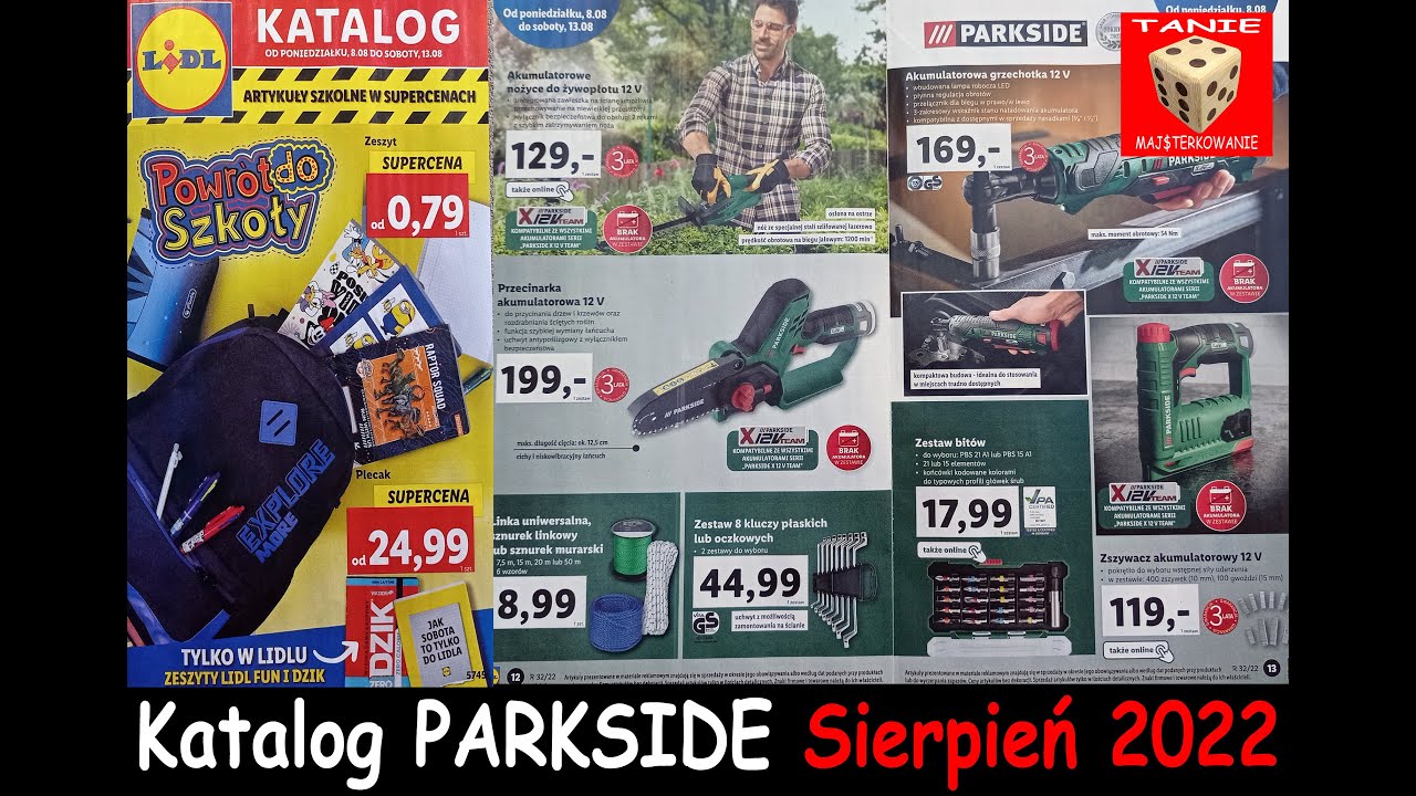 Nowy Katalog Narzędzi z Lidla 08/2022  Spawanie Online, Parkside X12VTEAM oraz Fajna Grzechotka 54Nm