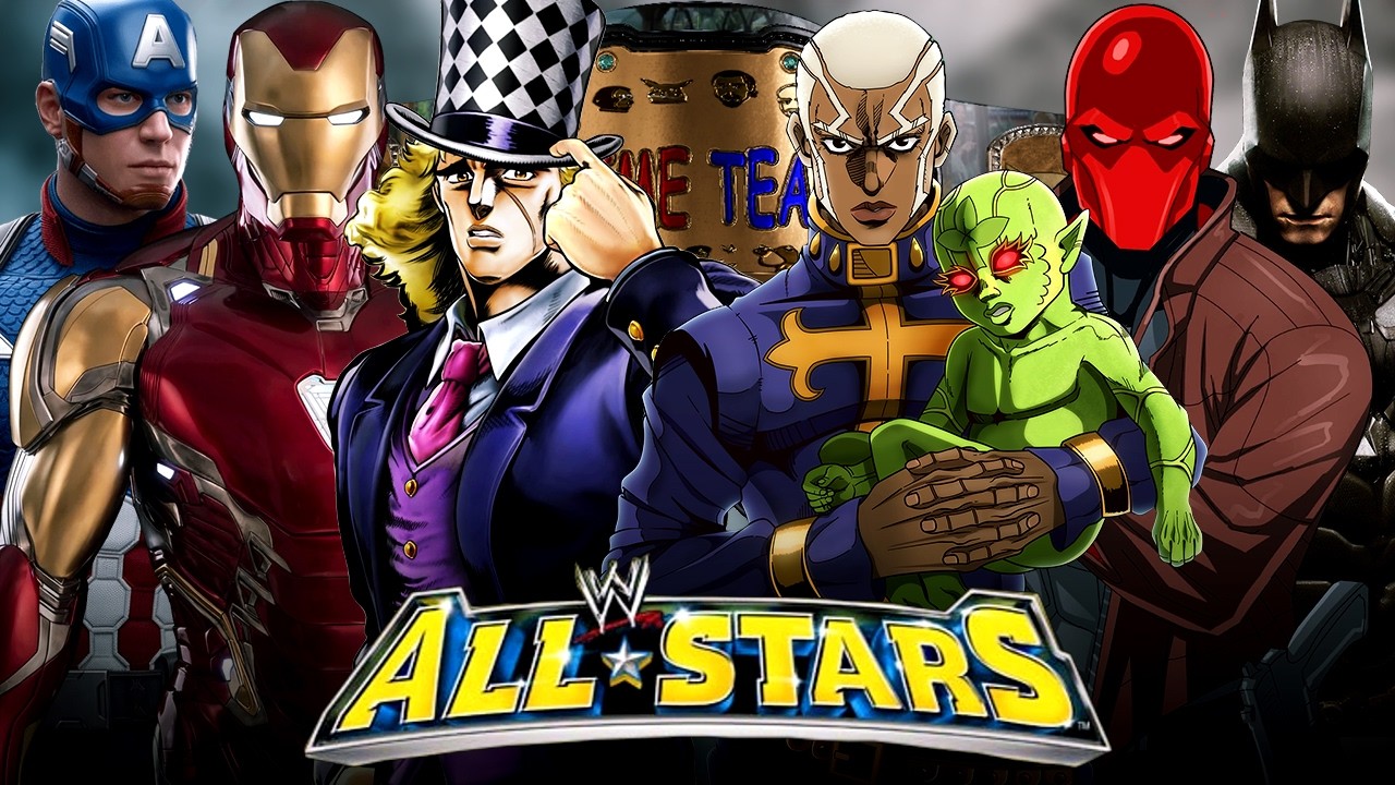 Cap America & Iron Man VS Speedwagon & Pucci VS Red Hood & Batman - Meme Champs (ALL STARS WWE 2K24)
