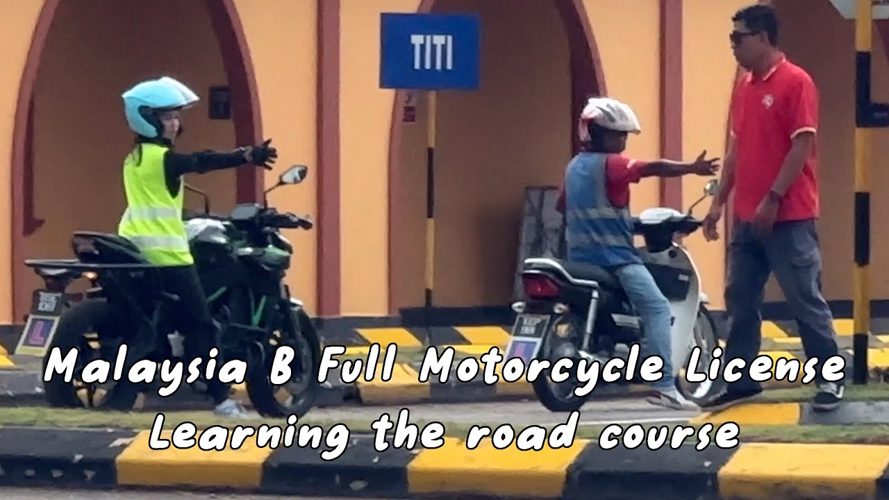Malaysia B Full motorcycle license | Learning the road course | #RideWithV