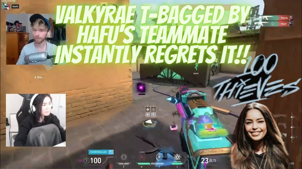 Valkyrae T-Bagged & Trashtalked by Hafu's Teammate Baycon in Ranked Valorant Instantly Regrets It