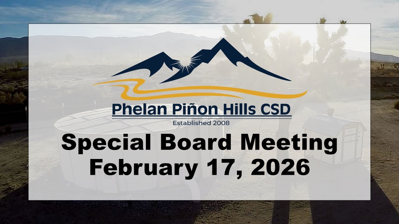Phelan Piñon Hills CSD Special Board  Meeting - February 17, 2026